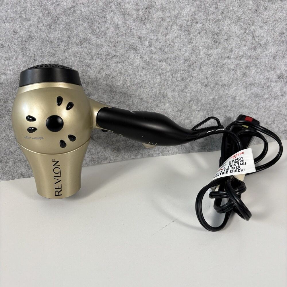 Revlon Perfect Heat Fast Dry Travel Styler Hair Blow Dryer 1875W Gold | RVDR5005